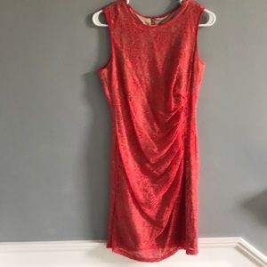 Coral Lace Vince Camuto fitted dress